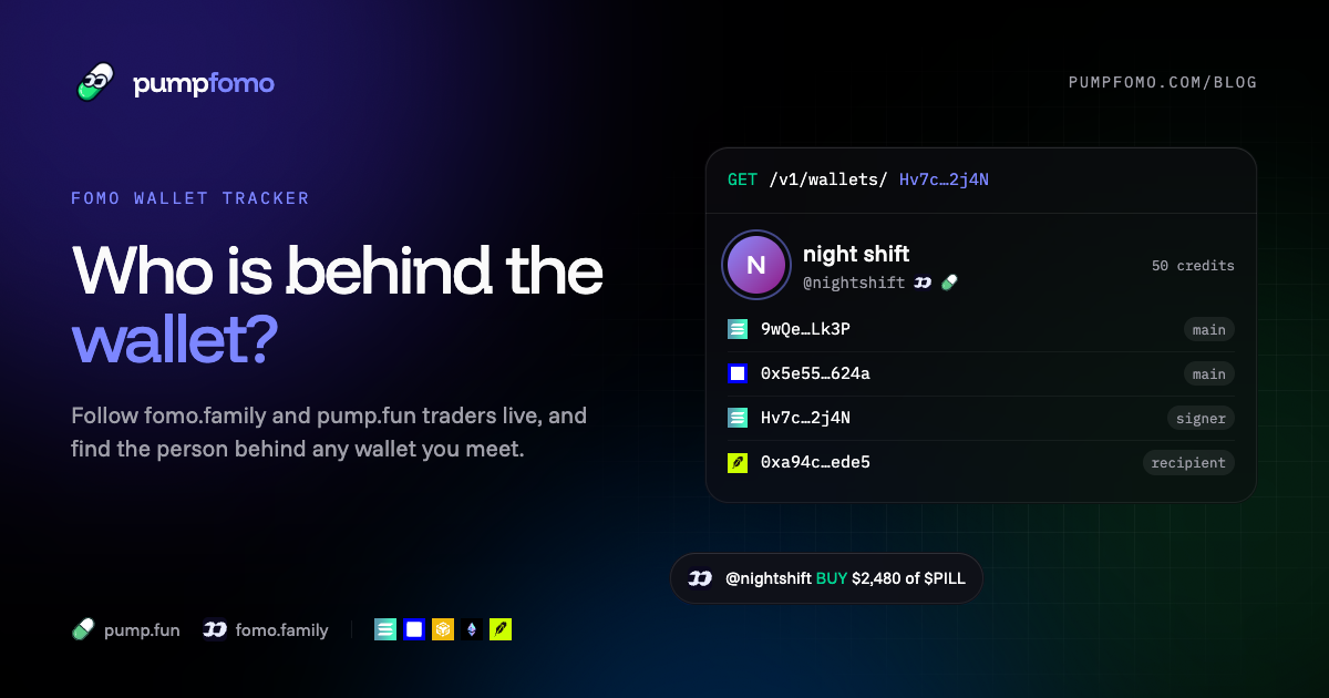 A fomo wallet tracker: following fomo.family and pump.fun traders and the wallets behind them